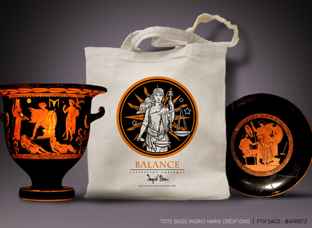Sac Tote Bags zodiaque Ingrid Harm Biarritz